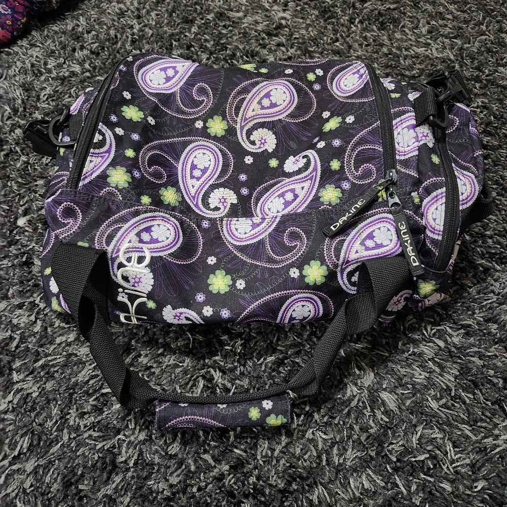 Dakine Black and Purple Paisley Travel Bag